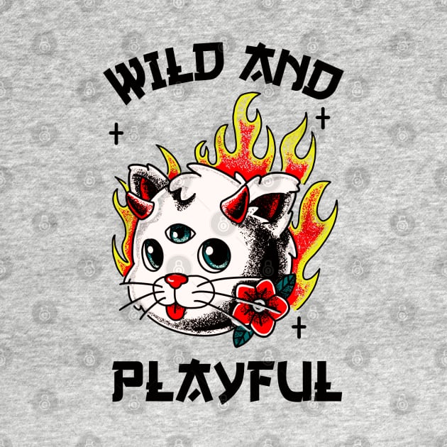 WAP Wild Cool Biker Cat Purring And Playful Evil Wittle Fireball of Furry Fury Art by TeachUrb